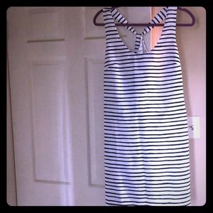 J. Crew white and black striped dress